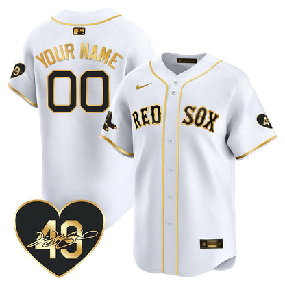 Red Sox Custom Jersey - Memorial Patch - All Stitched