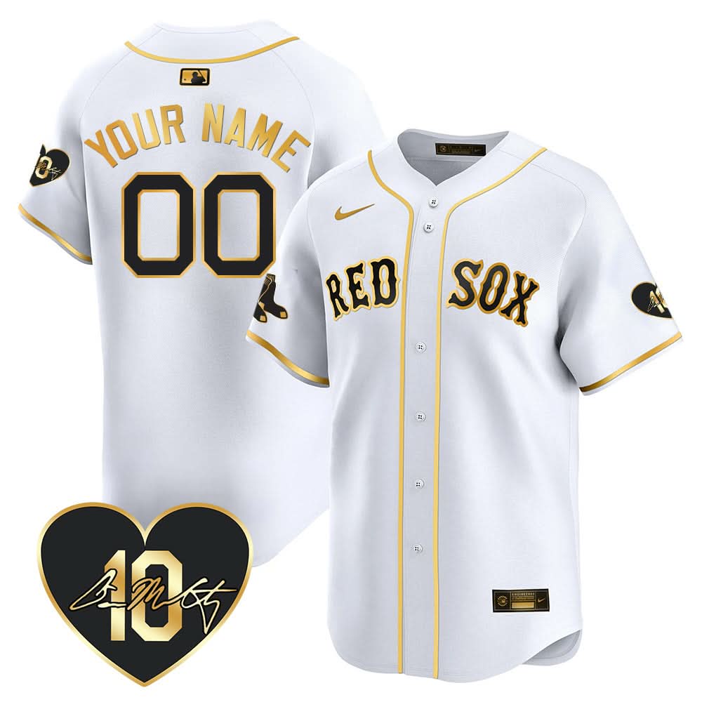Red Sox Custom Jersey - Memorial Patch - All Stitched