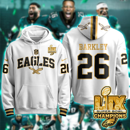 Philadelphia Eagles Super Bowl LIX Champions Gold Hoodie - All Stitched