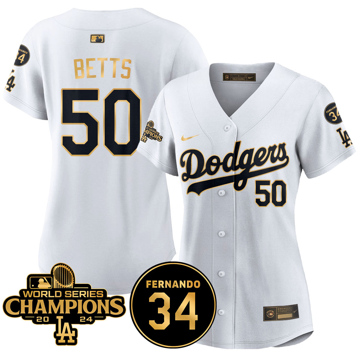 Women Dodgers - World Series Champions 2024 Jersey - All Stitched