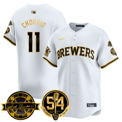 Milwaukee Brewers Jersey - Bob Uecker, 54 Seasons for Brewers Jersey - All Stitched