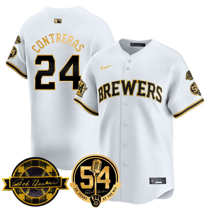Milwaukee Brewers Jersey - Bob Uecker, 54 Seasons for Brewers Jersey - All Stitched