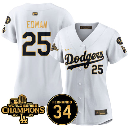 Women Dodgers - World Series Champions 2024 Jersey - All Stitched