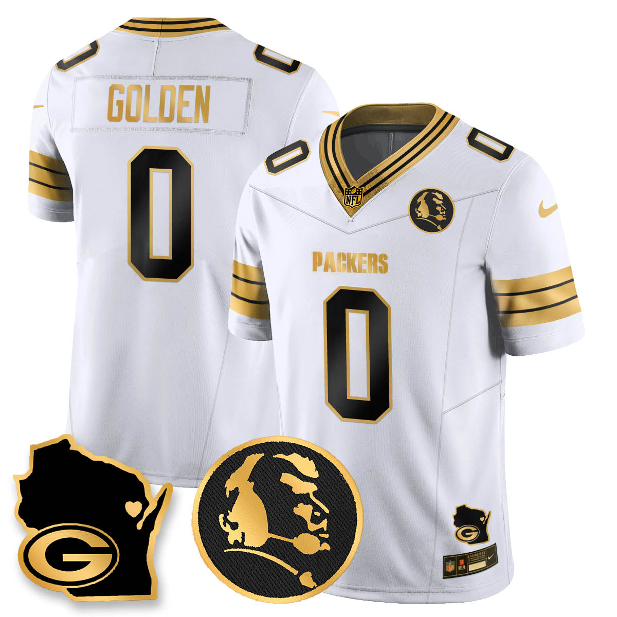 GB 4-Time Champions Vapor Limited Jersey - John Madden Patch - All Stitched