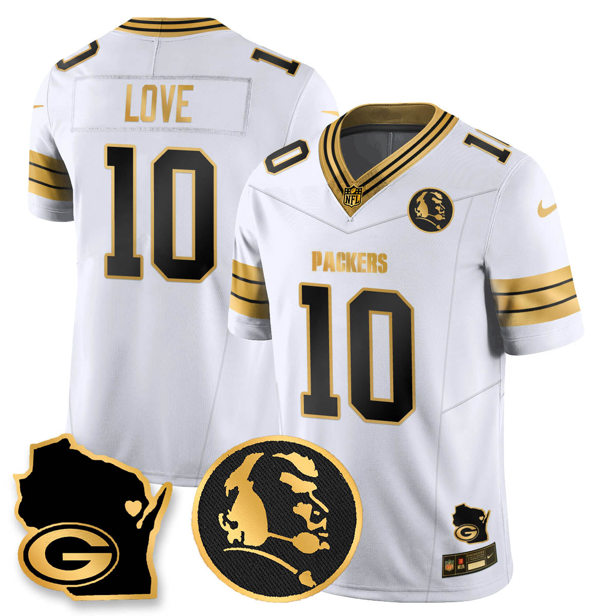 GB 4-Time Champions Vapor Limited Jersey - John Madden Patch - All Stitched