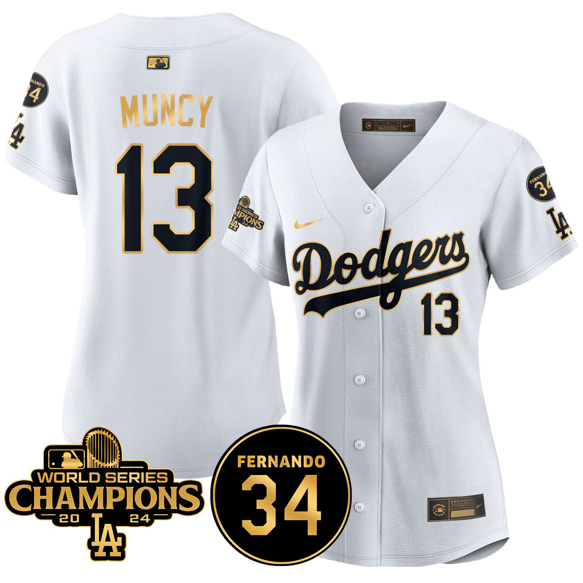 Women Dodgers - World Series Champions 2024 Jersey - All Stitched