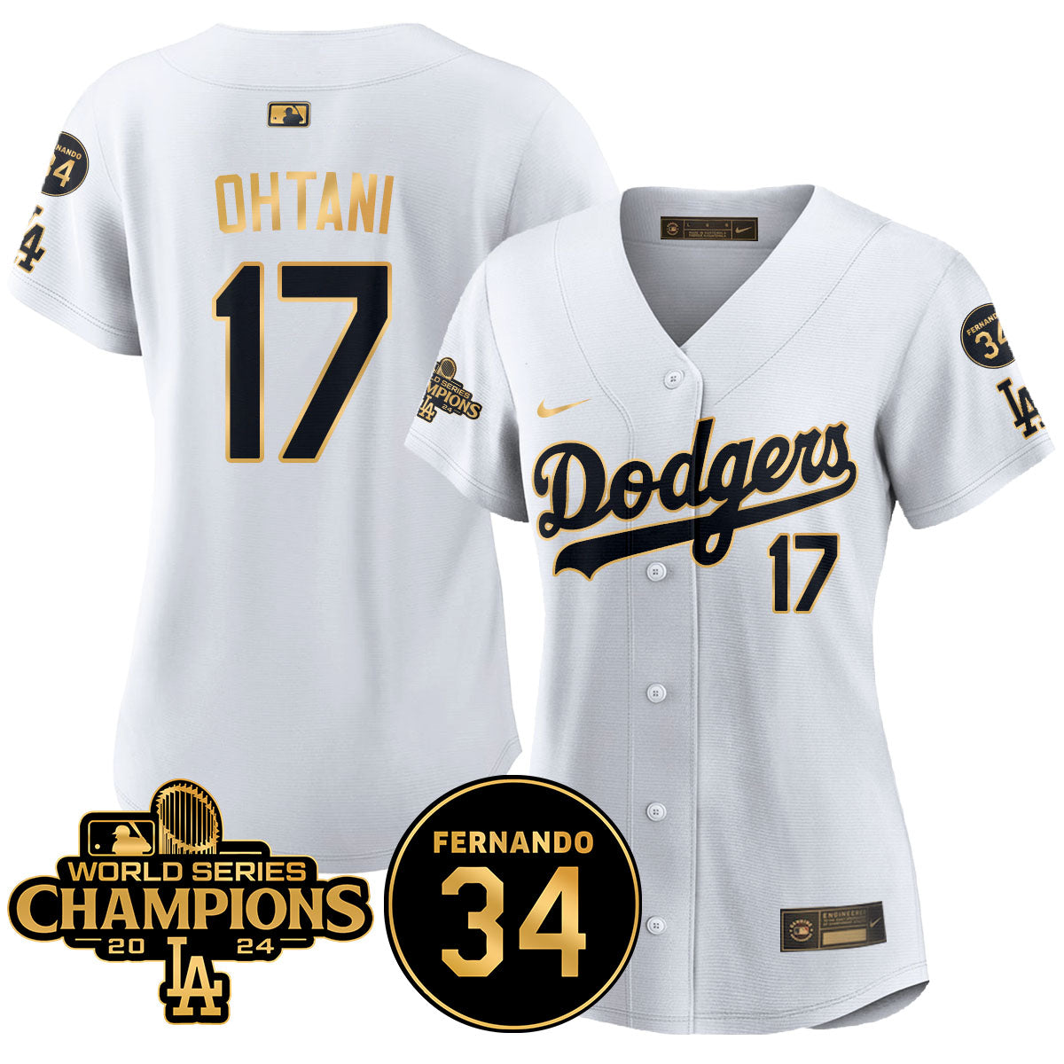 Women Dodgers - World Series Champions 2024 Jersey - All Stitched