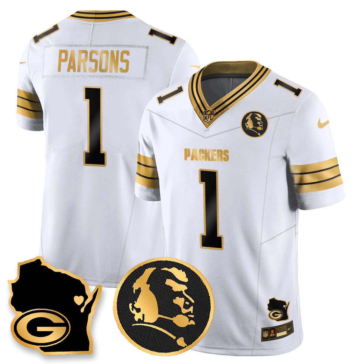 GB 4-Time Champions Vapor Limited Jersey - John Madden Patch - All Stitched