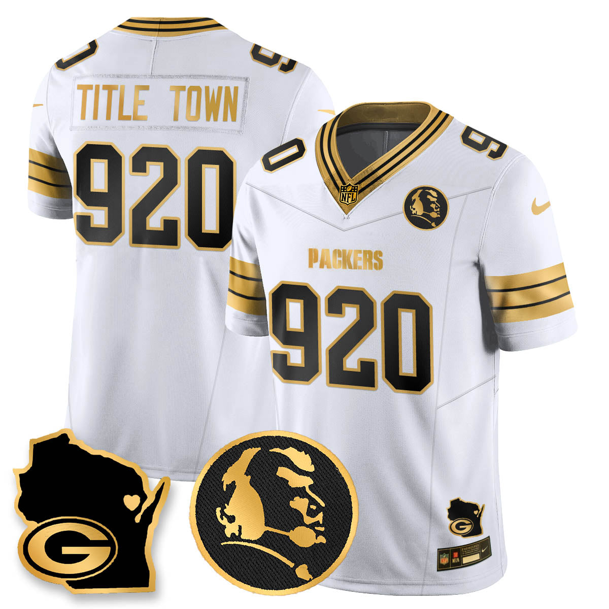 GB 4-Time Champions Vapor Limited Jersey - John Madden Patch - All Stitched