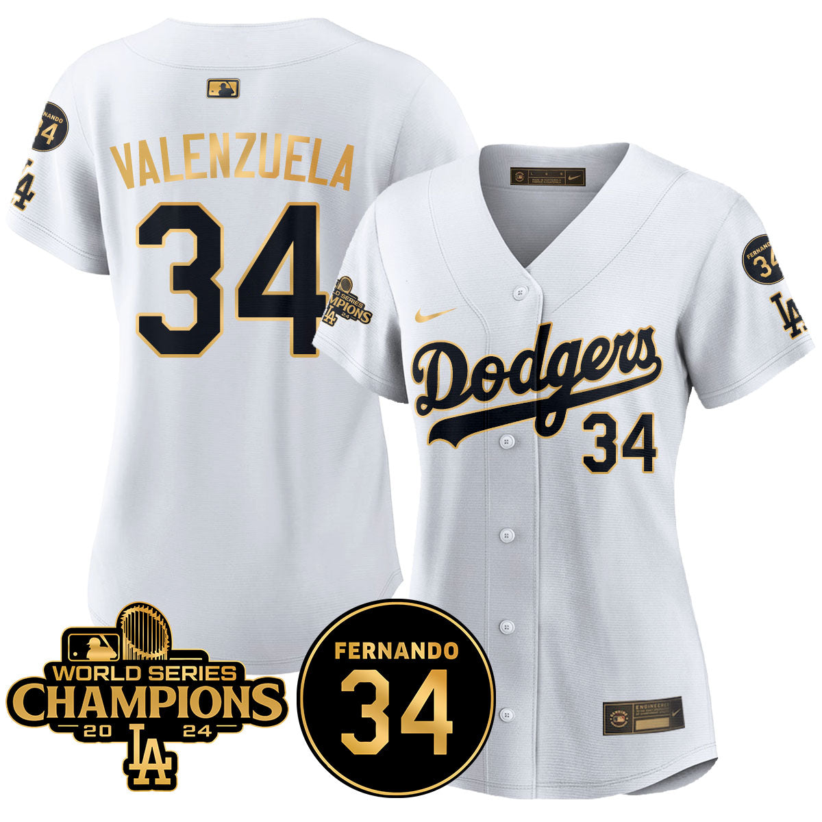 Women Dodgers - World Series Champions 2024 Jersey - All Stitched