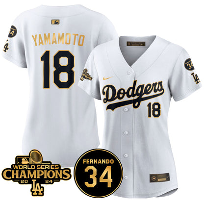 Women Dodgers - World Series Champions 2024 Jersey - All Stitched