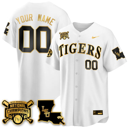LSU Tigers 2025 World Series Champions Limited Custom Jersey - All Stitched