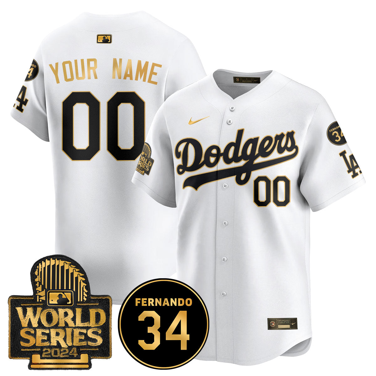 Dodgers Fernando Valenzuela Memorial Custom Jersey - All Stitched