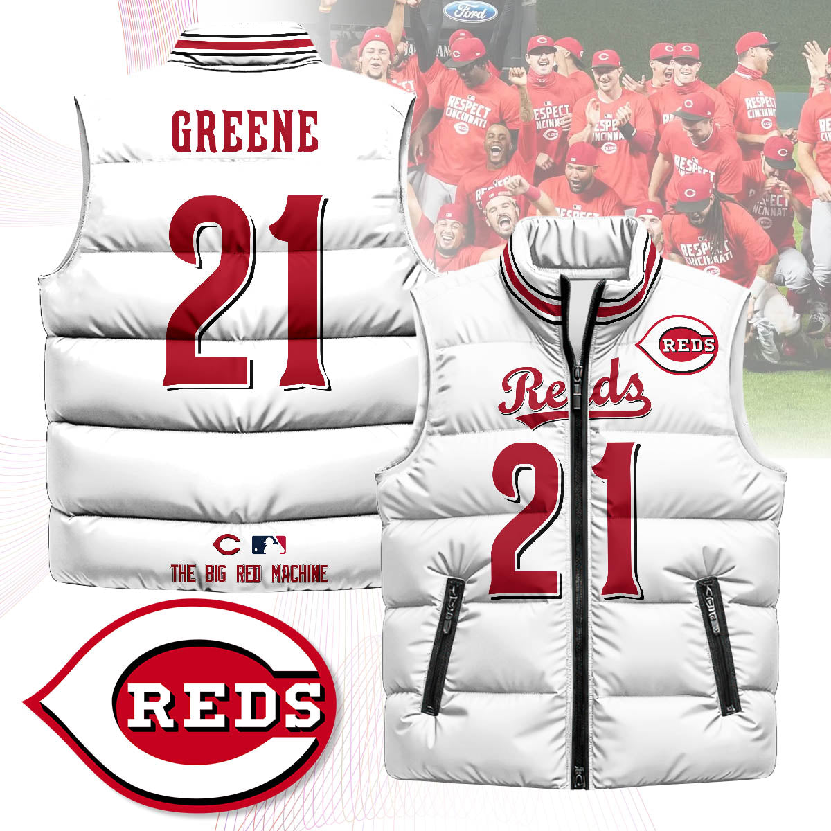 Cincinnati Reds Unisex Puffer Vest