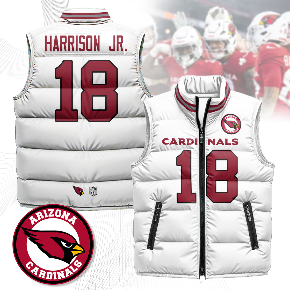 Arizona Cardinals Unisex Puffer Vest