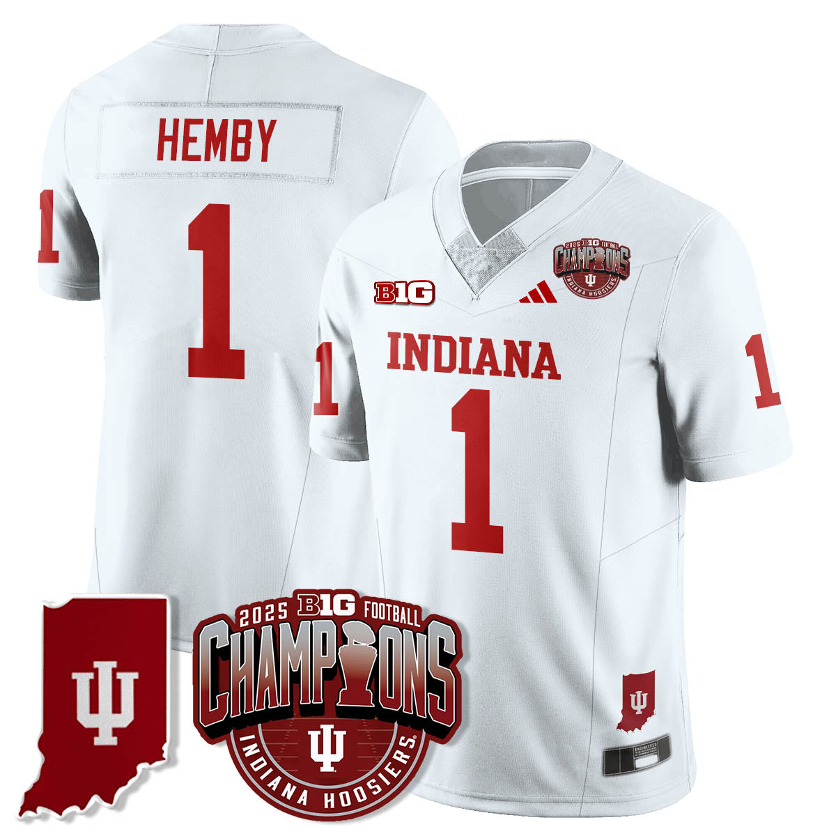 Indiana Hoosiers Vapor Limited Football Jersey - Big 10 Champions - All Stitched