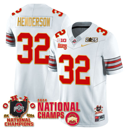 Ohio State Buckeyes 'Heritage Stripe' 2025 CFP Patch - National Champions Jersey N6 - All Stitched