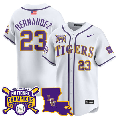 LSU Tigers 2025 College World Series Champions Limited Jersey - All Stitched
