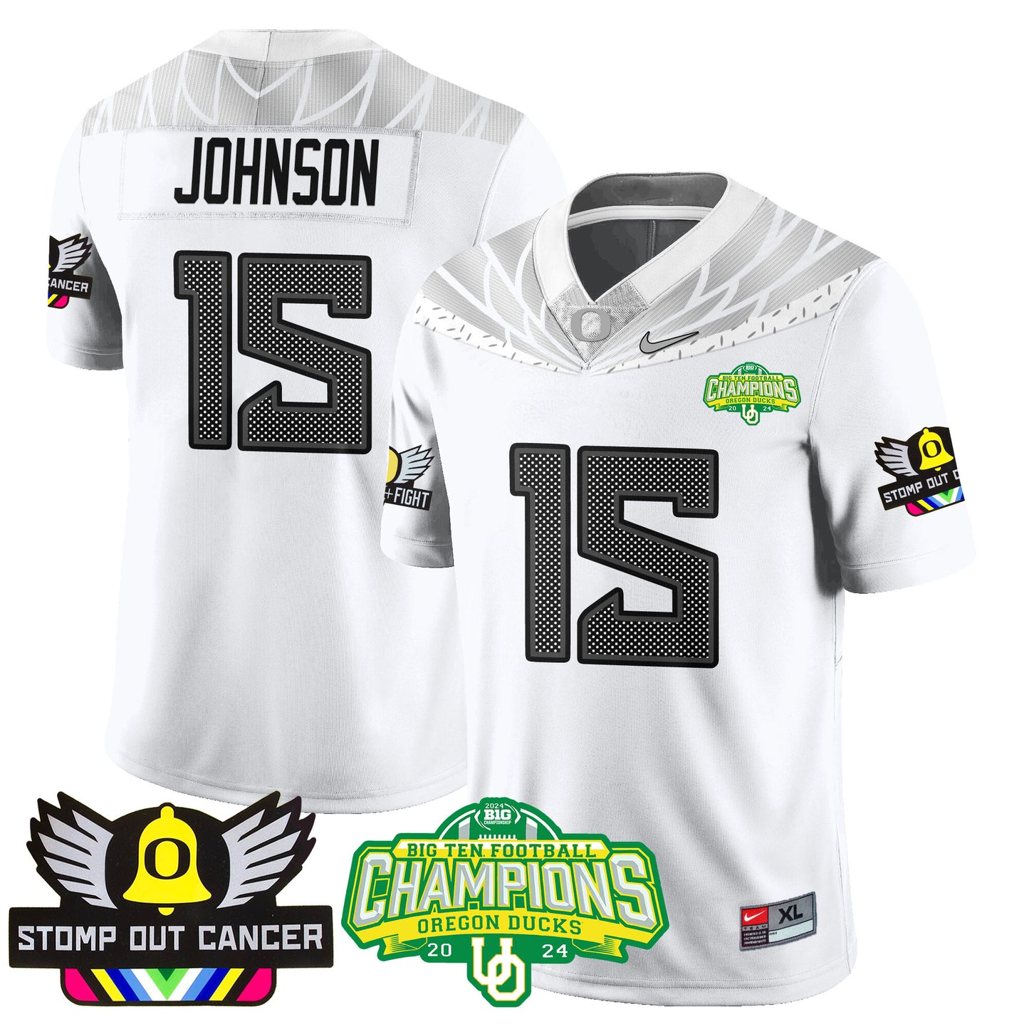 Oregon Alternate 2024 Big Ten Champions Jersey V3 - All Stitched