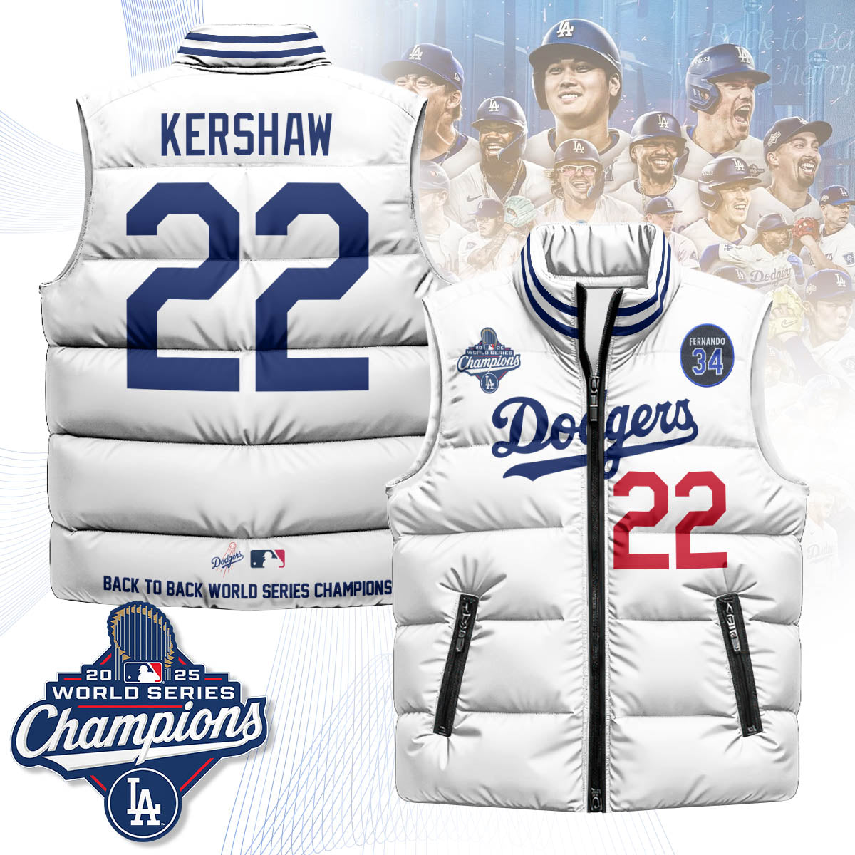 LAD 2025 World Series Champions Puffer Vest