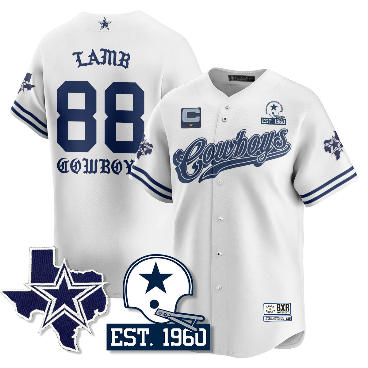 DAL Born x Raised Baseball Jersey - All Stitched