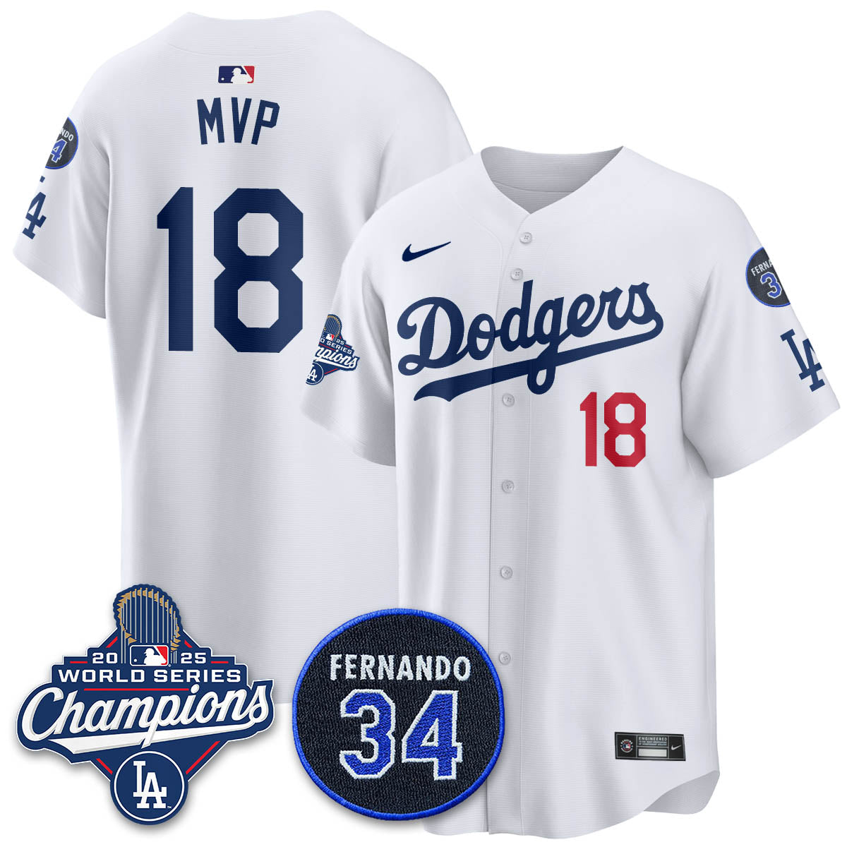 LAD 2025 World Series Champions Jersey - All Stitched