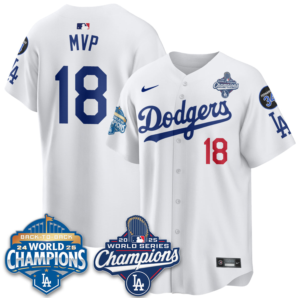 LAD 2025 World Series Champions Jersey - All Stitched