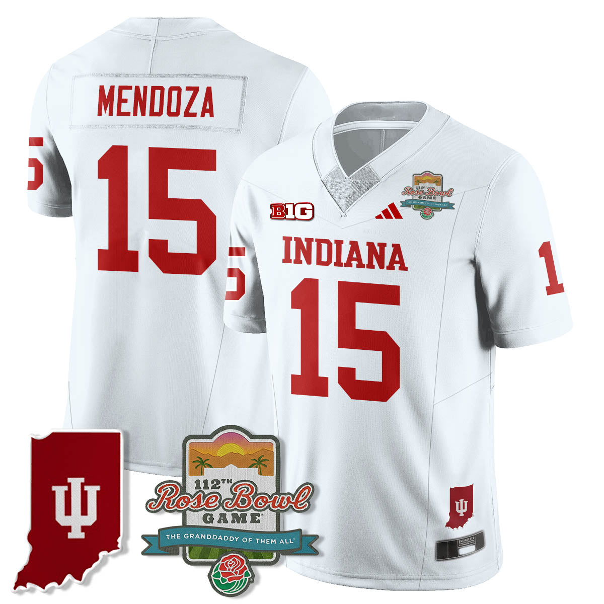 Indiana Hoosiers Vapor Limited Football Jersey - Rose Bowl 112th - All Stitched