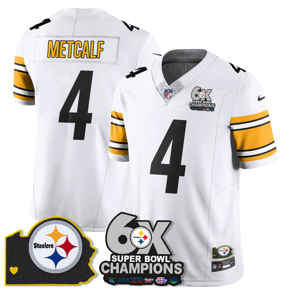 PIT 6-Time Champions Patch Vapor Limited Jersey - All Stitched