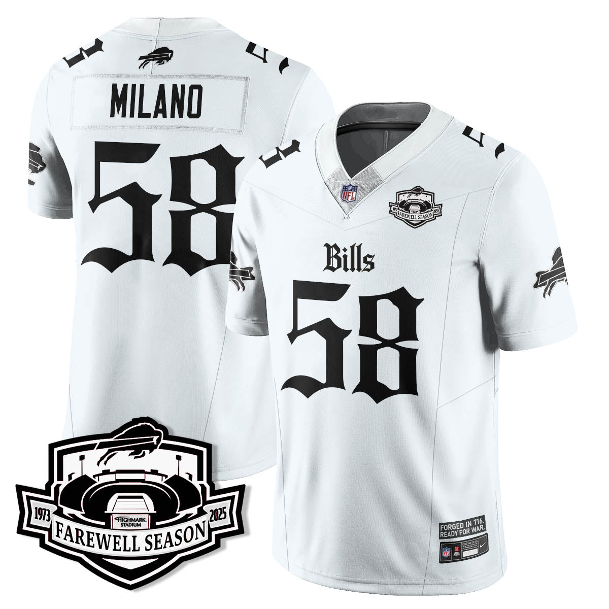 BUF Gothic Vapor Limited Jersey - Farewell Highmark Patch - All Stitched