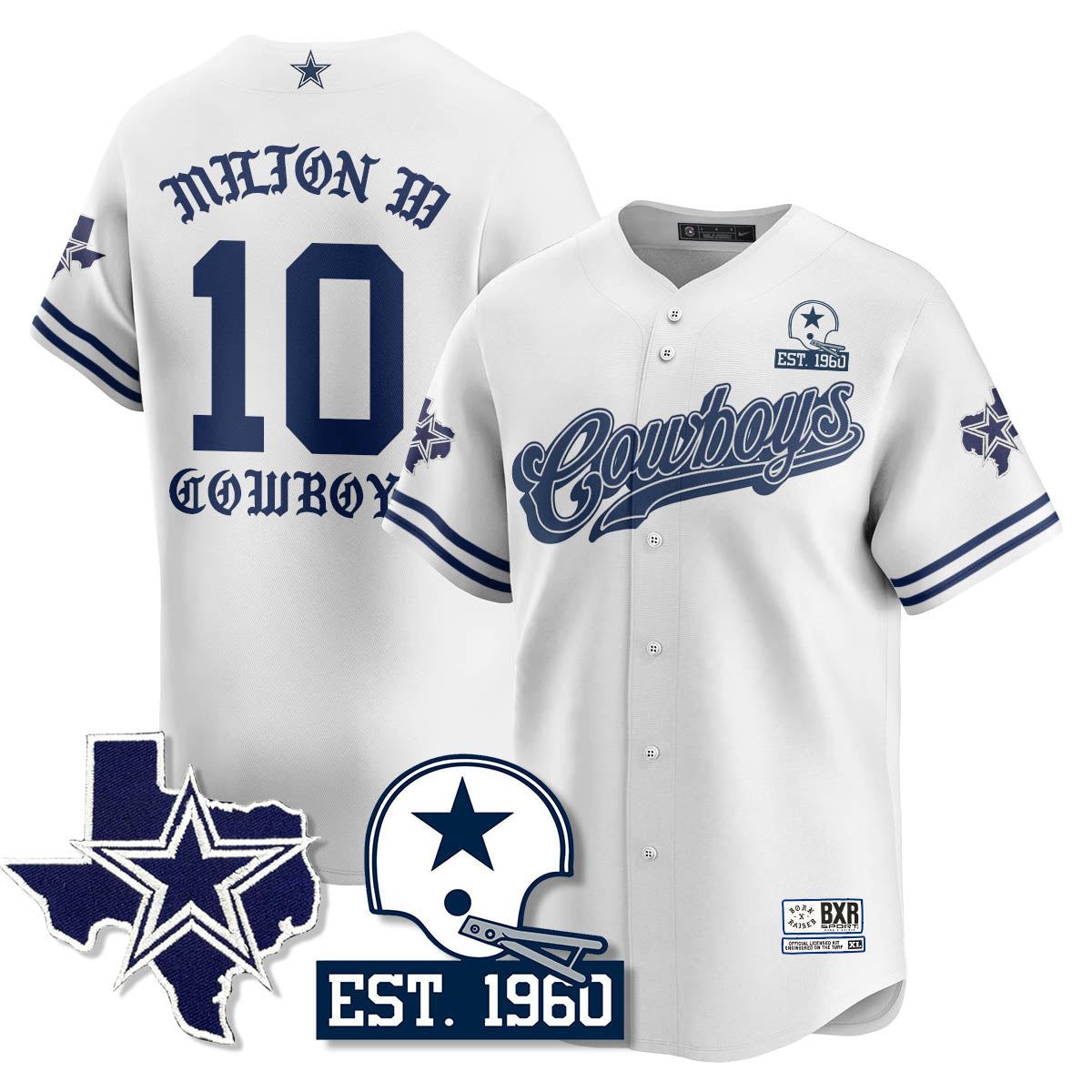 DAL Born x Raised Baseball Jersey - All Stitched