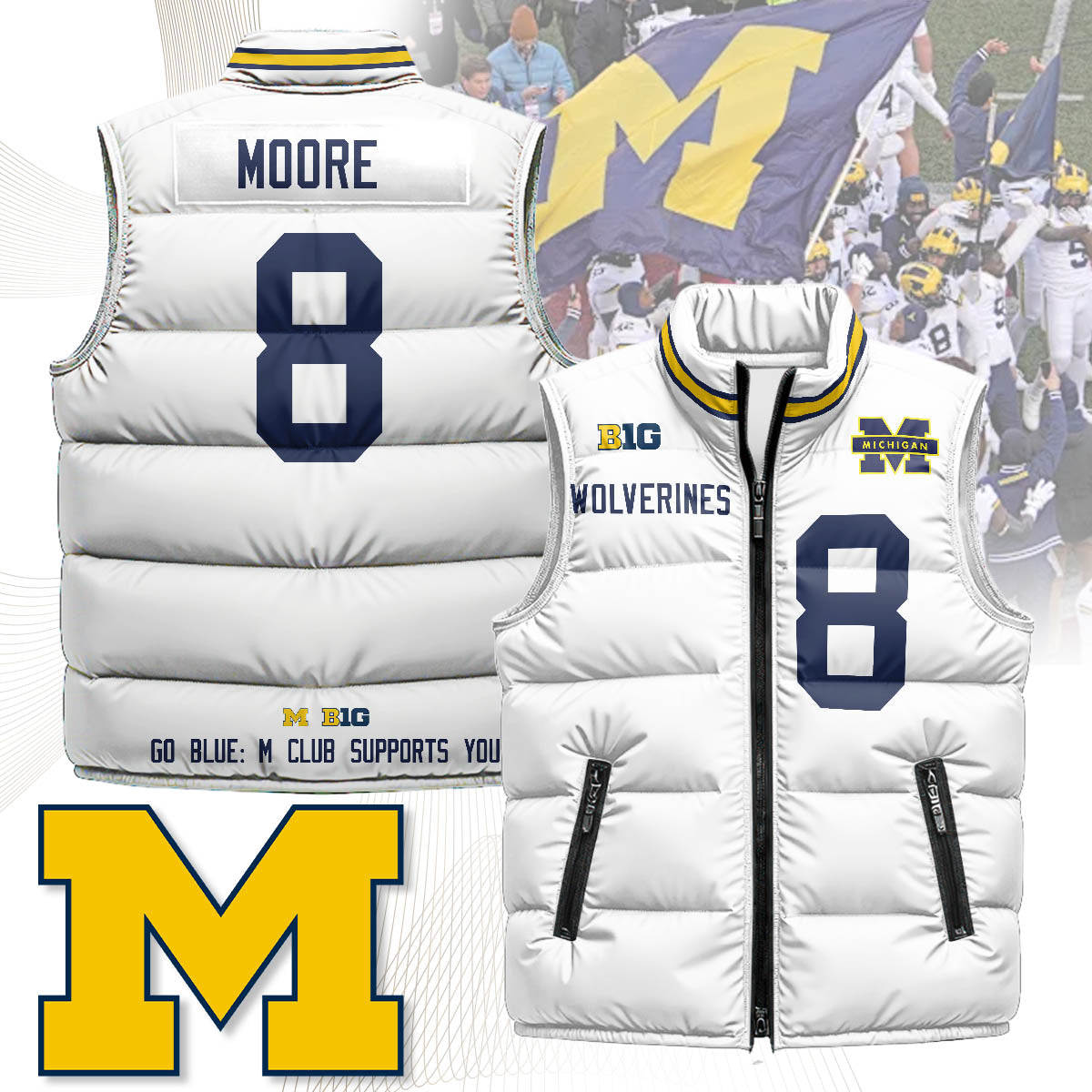 Michigan Wolverines Unisex Puffer Vest