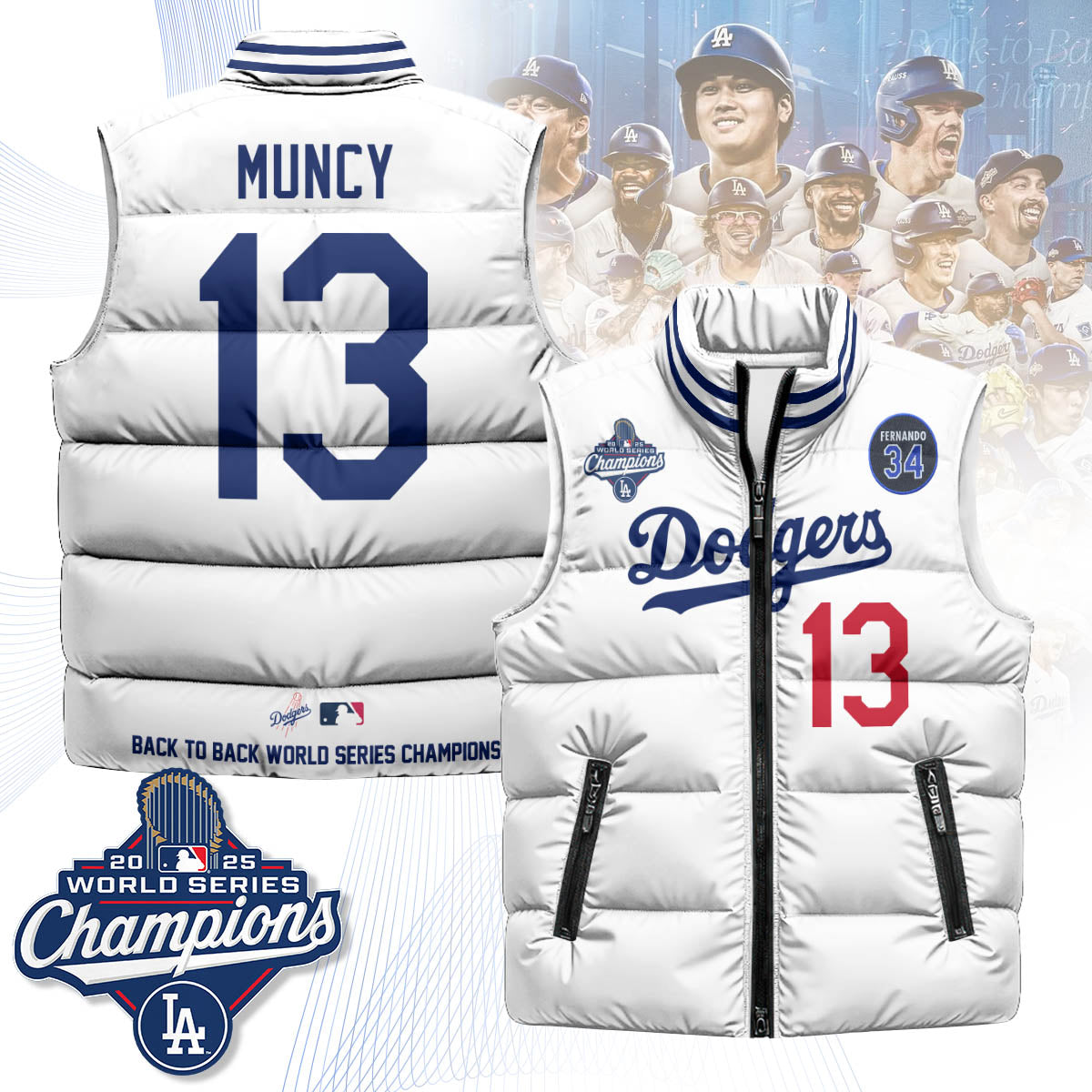 LAD 2025 World Series Champions Puffer Vest
