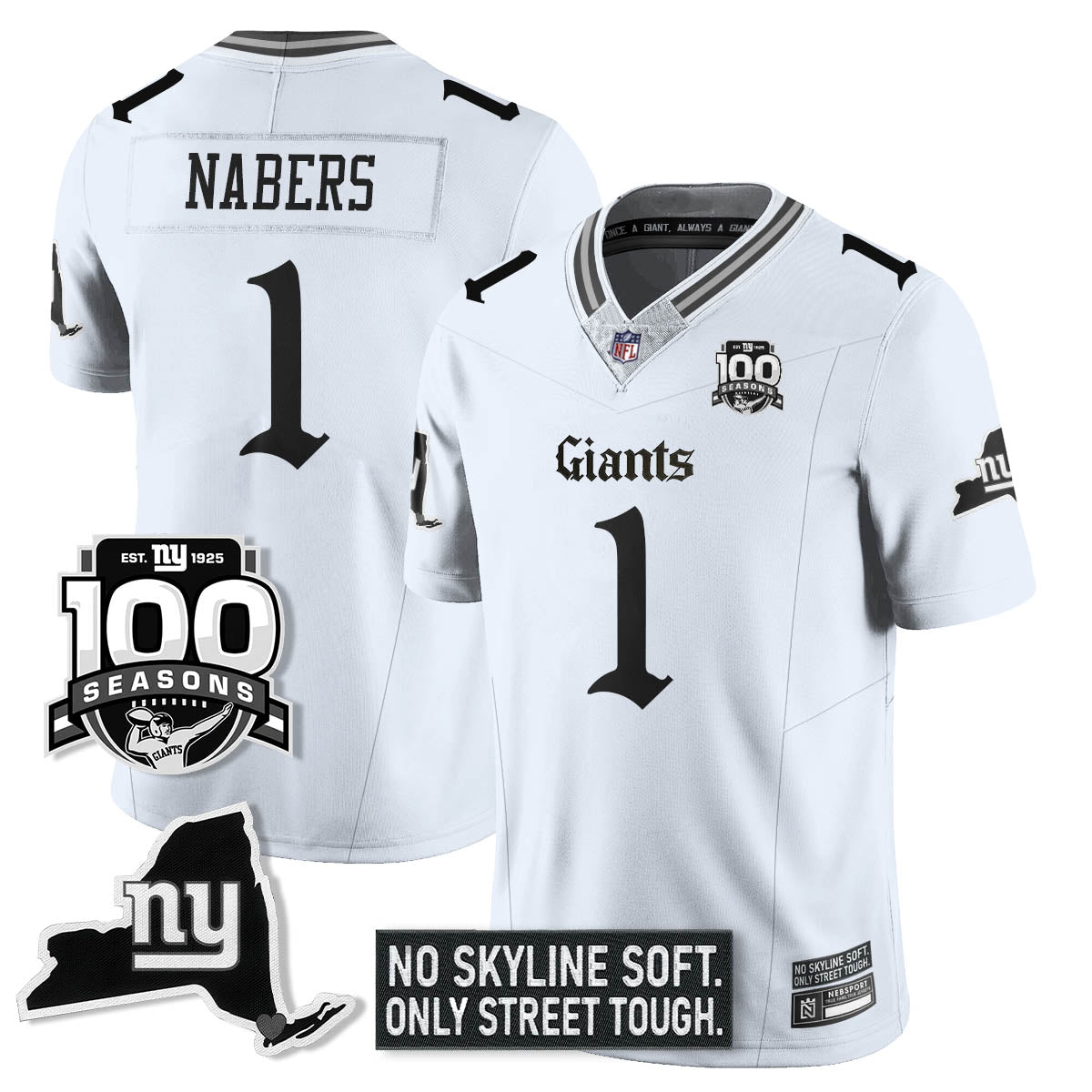 NYG 100th Seasons 'Gothic Gotham Edition' Vapor Limited Jersey - All Stitched