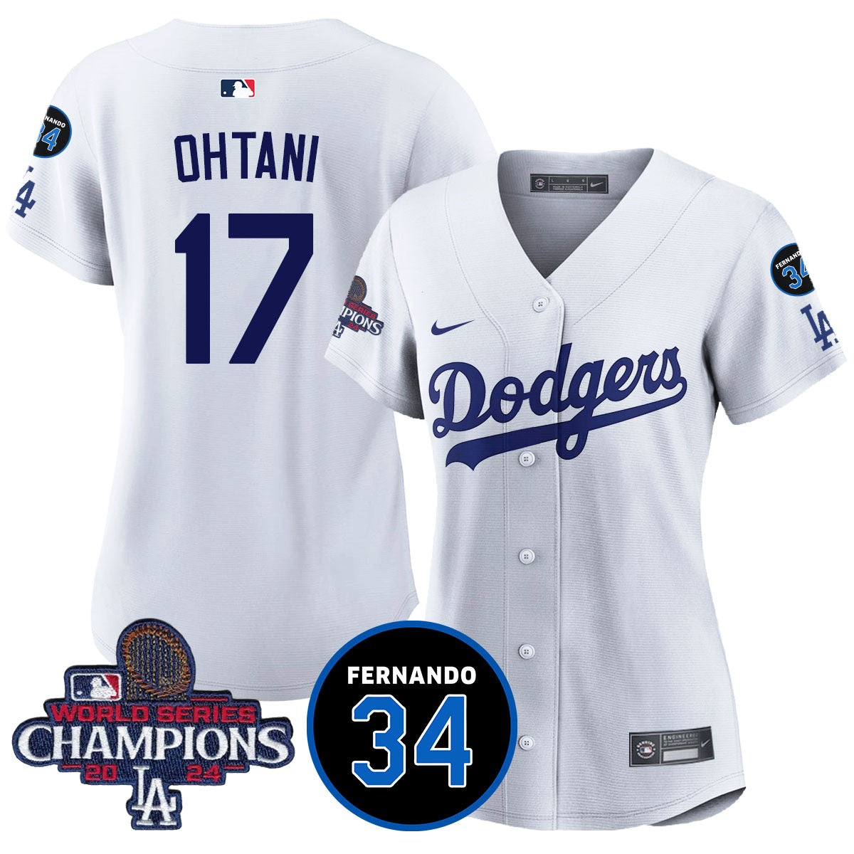 Women Dodgers - World Series Champions 2024 Jersey - All Stitched