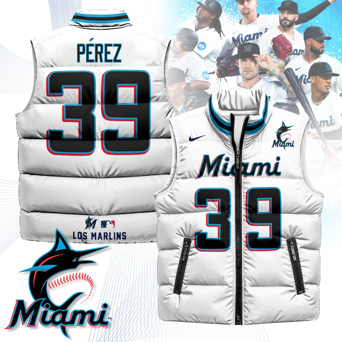 Miami Marlins Unisex Puffer Vest
