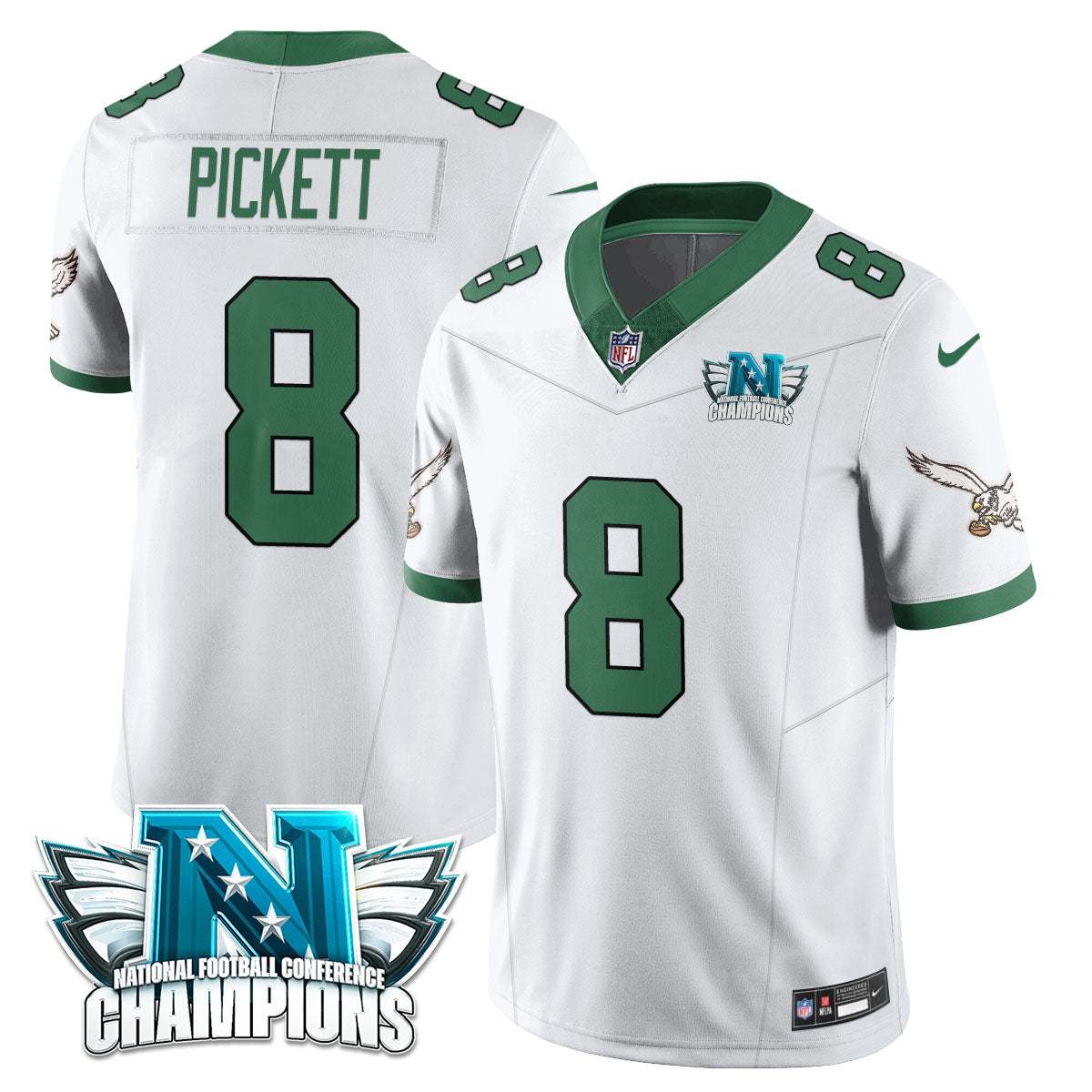 Philadelphia Eagles 2024 NFC Champion Player Jersey - All Stitched