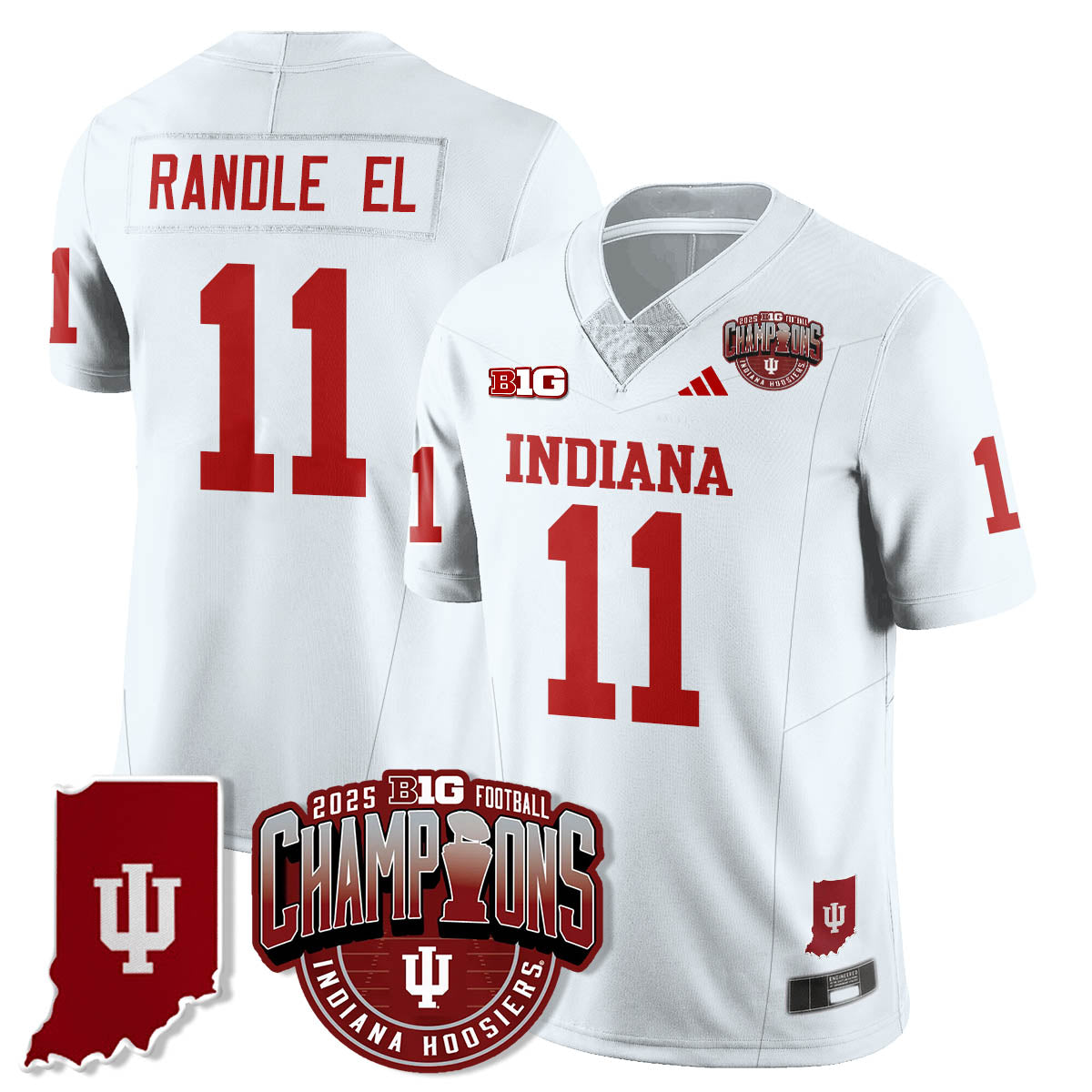 Indiana Hoosiers Vapor Limited Football Jersey - Big 10 Champions - All Stitched