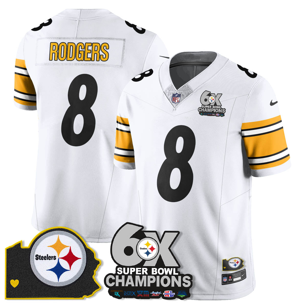 PIT 6-Time Champions Patch Vapor Limited Jersey - All Stitched