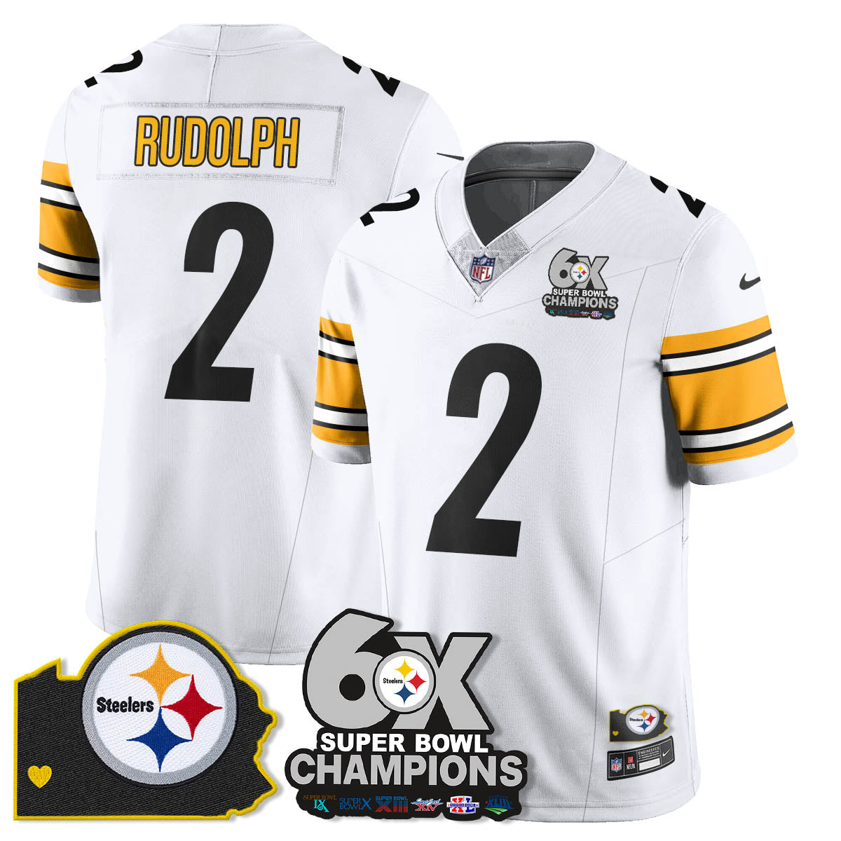 PIT 6-Time Champions Patch Vapor Limited Jersey - All Stitched