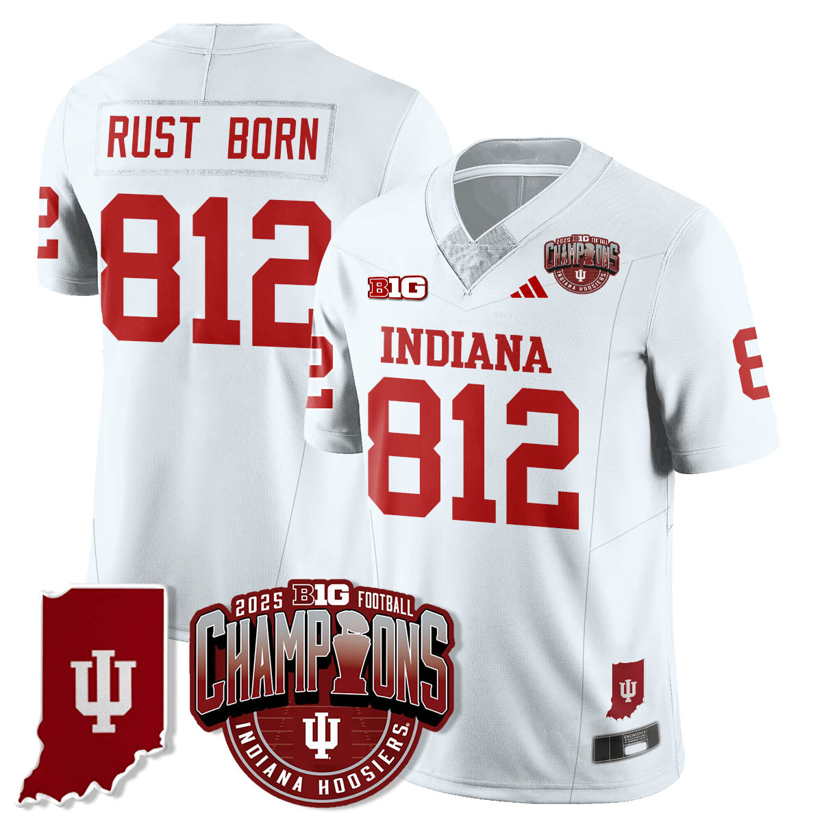 Indiana Hoosiers Vapor Limited Football Jersey - Big 10 Champions - All Stitched