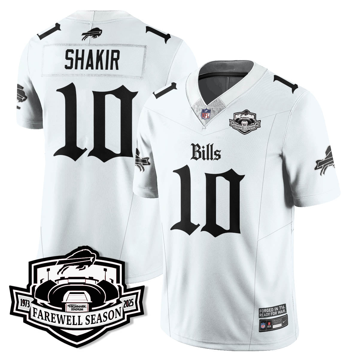 BUF Gothic Vapor Limited Jersey - Farewell Highmark Patch - All Stitched