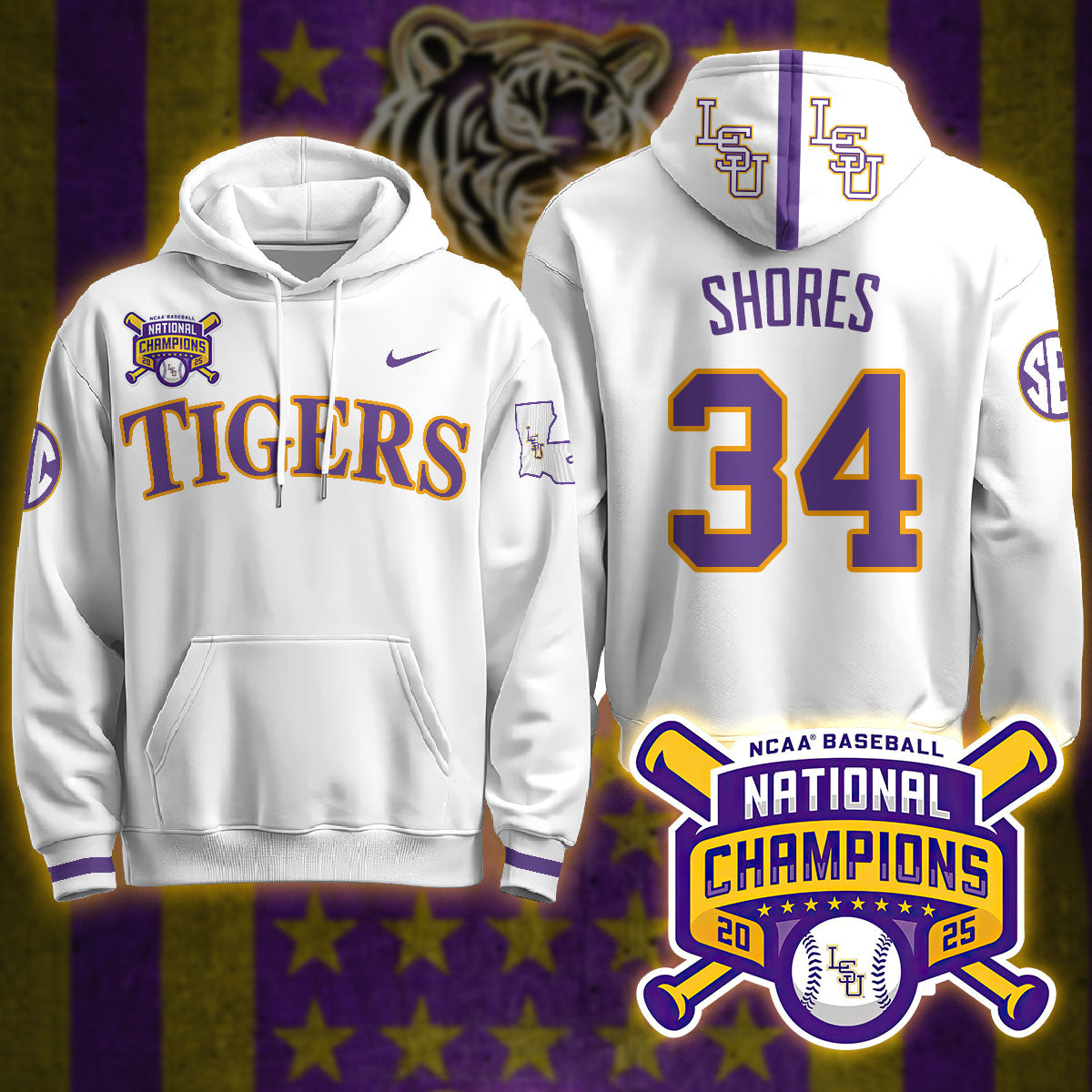 LSU Tigers 2025 World Series Champions Limited Hoodie - All Stitched