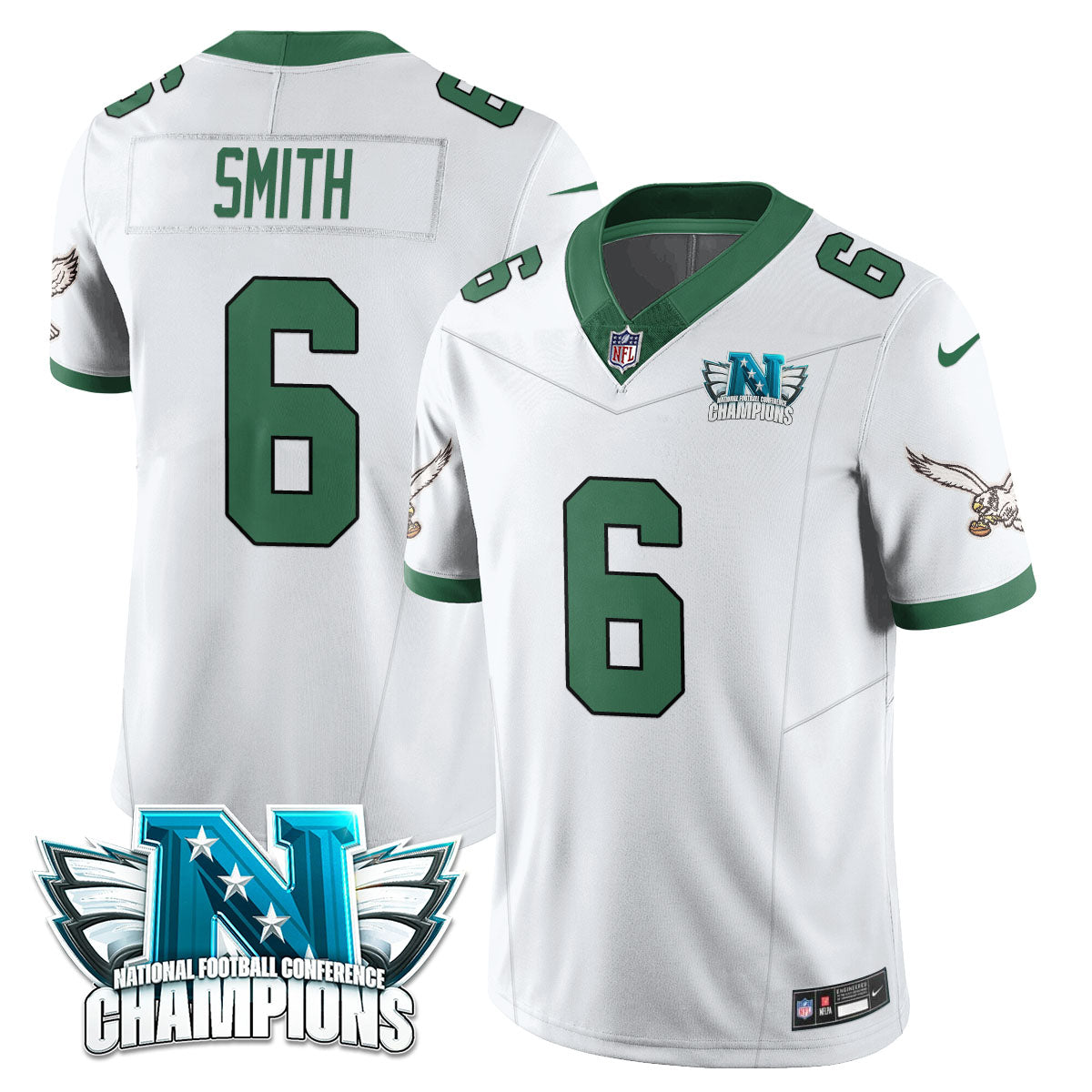 Philadelphia Eagles 2024 NFC Champion Player Jersey - All Stitched