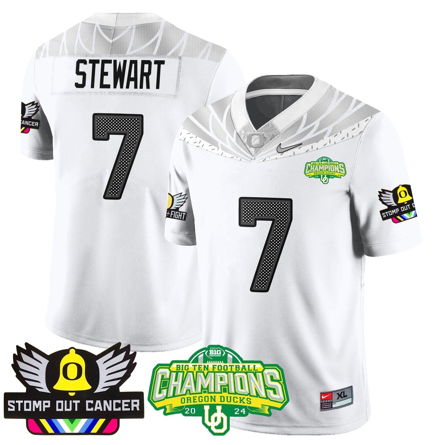 Oregon Alternate 2024 Big Ten Champions Jersey V3 - All Stitched