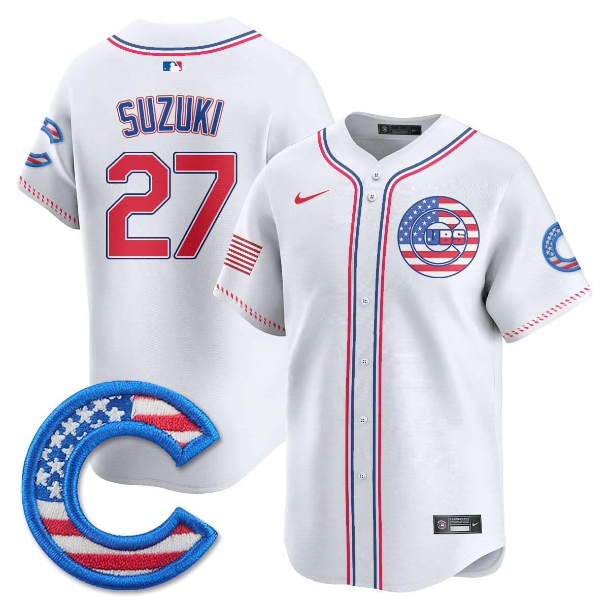 Chicago Cubs 2025 Fourth of July Jersey - All Stitched