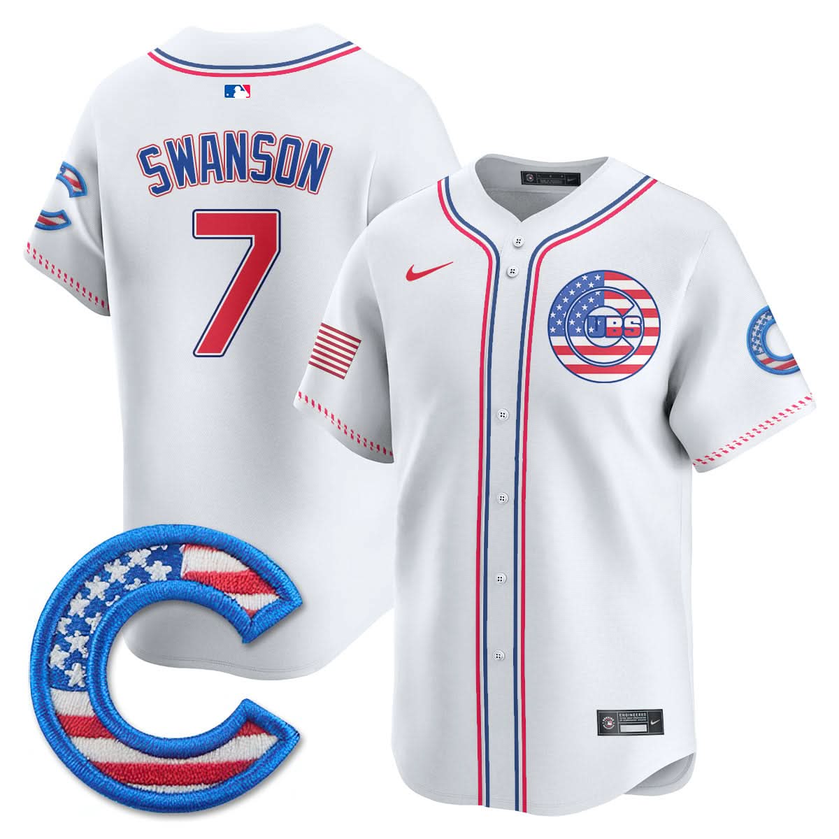 Chicago Cubs 2025 Fourth of July Jersey - All Stitched