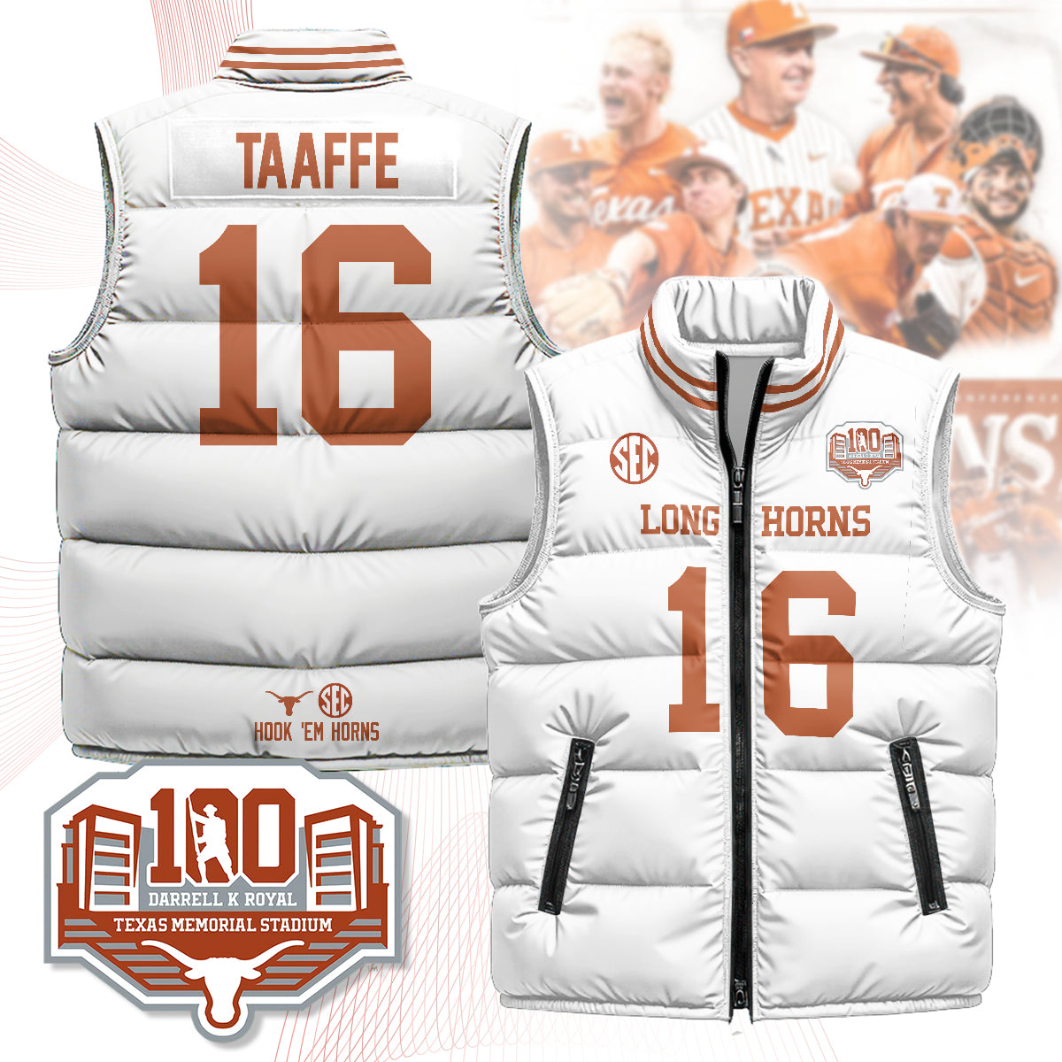 Texas Longhorns Unisex Puffer Vest