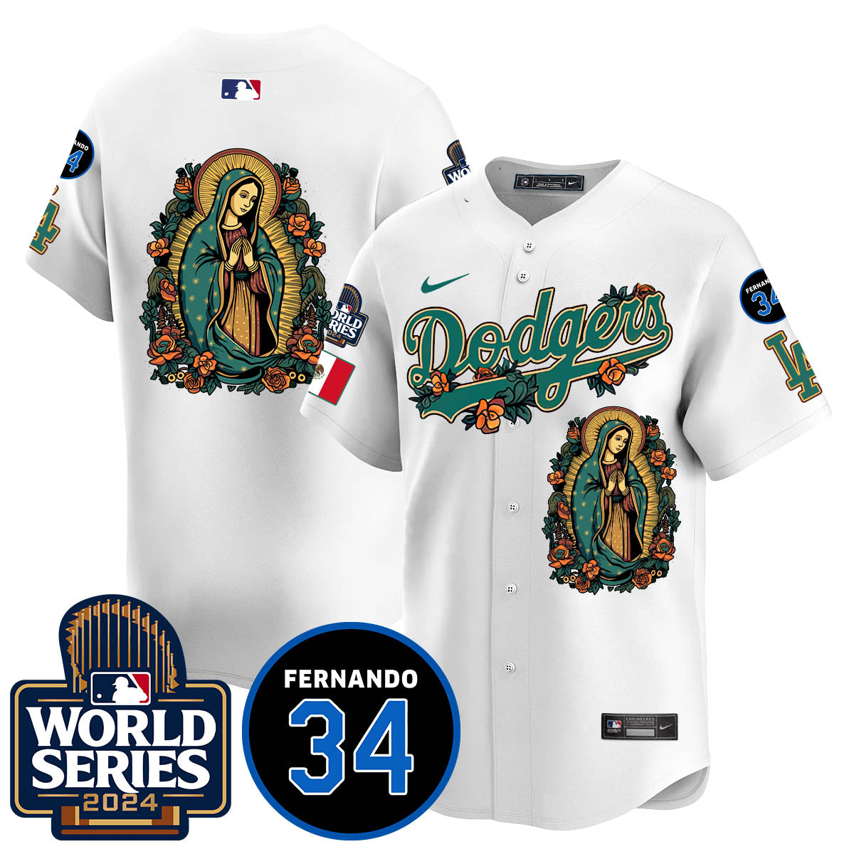 Dodgers Guadalupe - Fernando Valenzuela Memorial Jersey - All Stitched