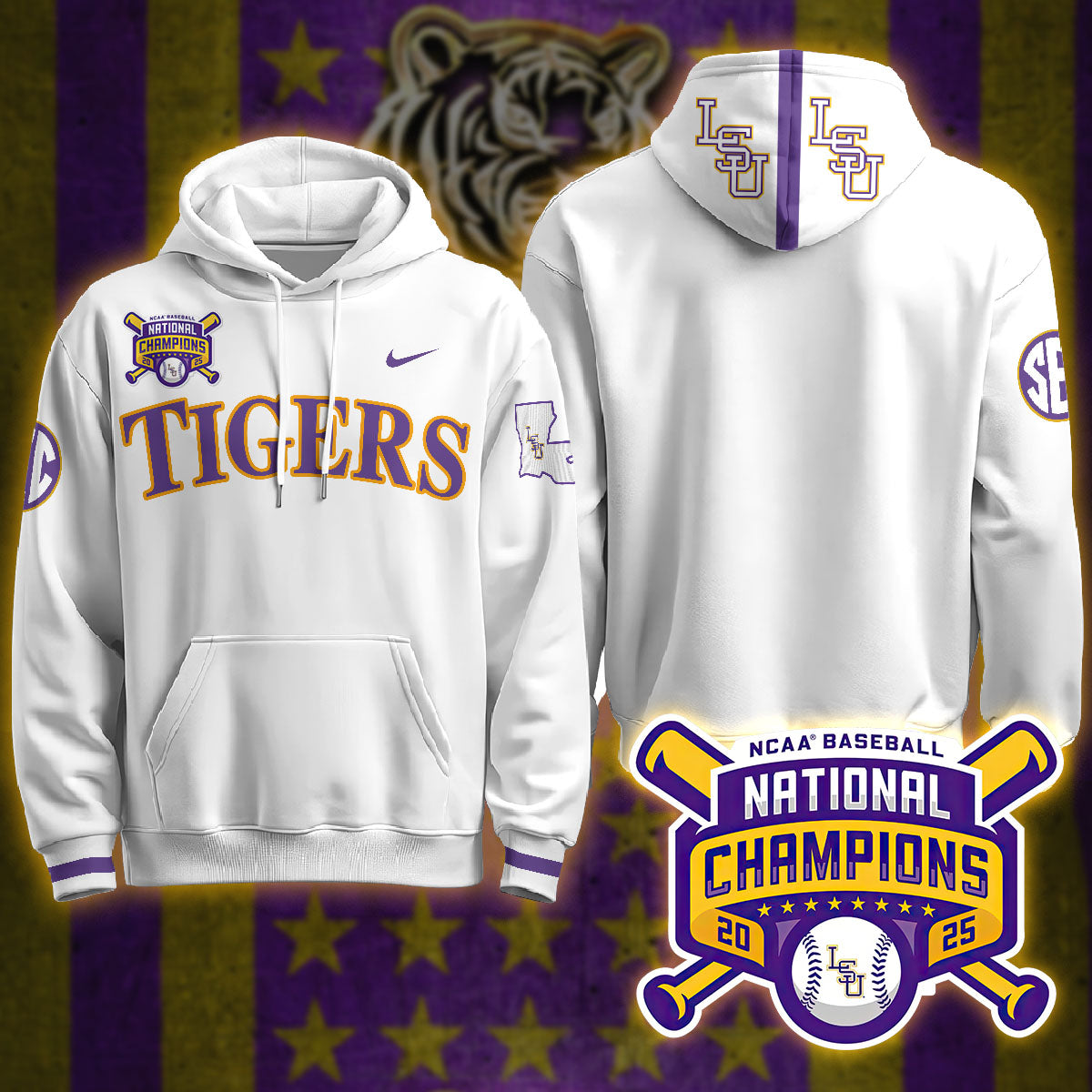 LSU Tigers 2025 World Series Champions Limited Hoodie - All Stitched